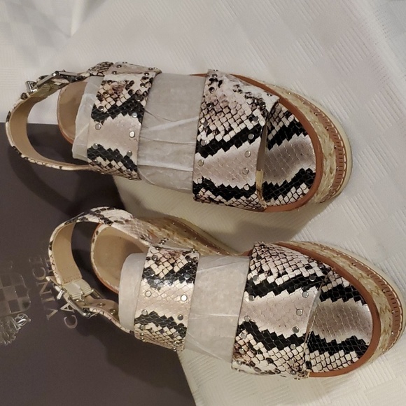 Vince Camuto Marsa Snakeskin Platform Espadrille Sandals - Picture 2 of 13